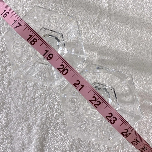 Vintage Clear Cut Glass Candle Holders x2 - Picture 7 of 9